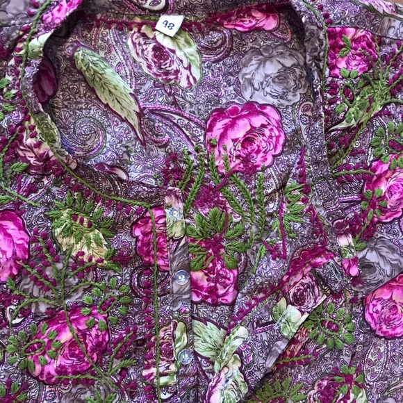 100% silk shirt L embroidered India - Picture 4 of 4